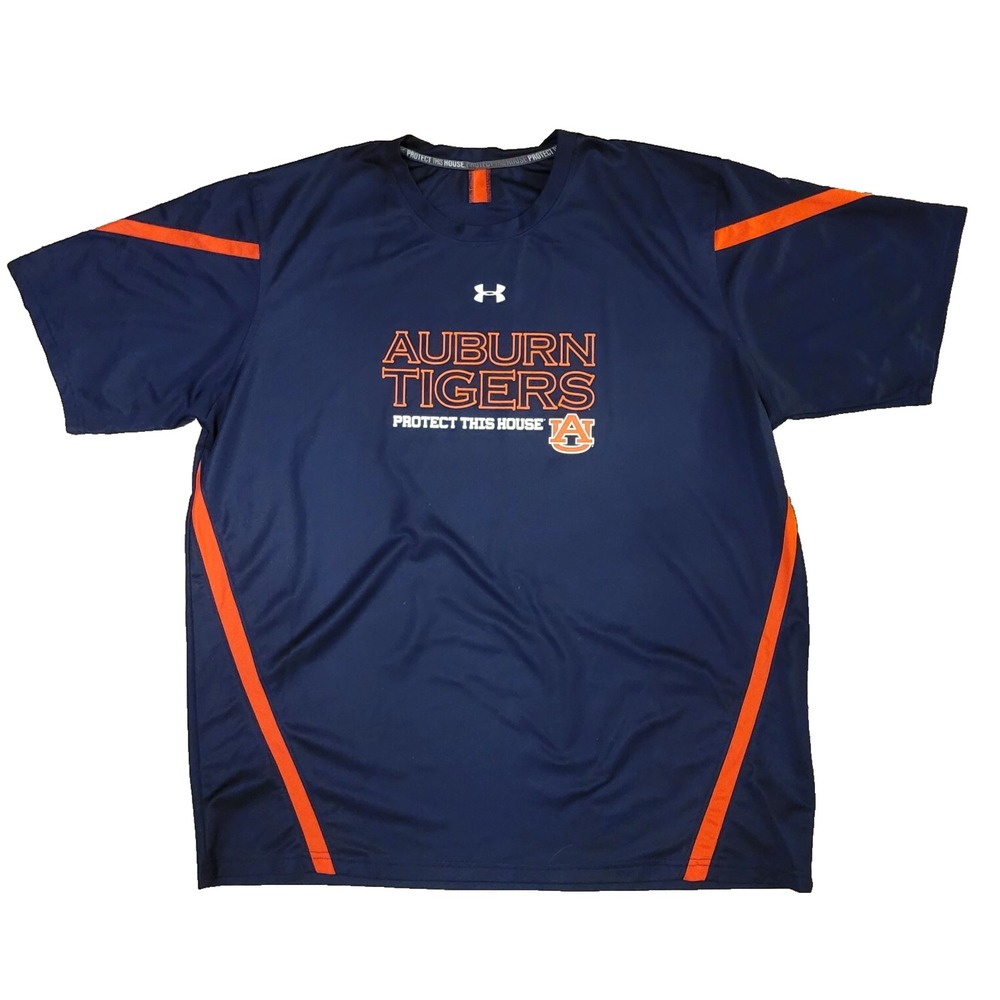 Under Armour Auburn Tigers HeatGear XL Shirt‎ Protect This House Navy Orange